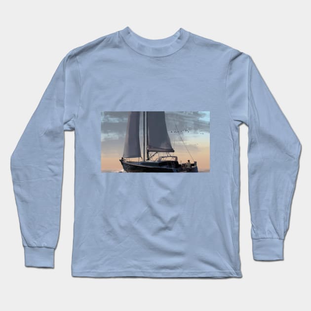 Sail Away Long Sleeve T-Shirt by Anneke1